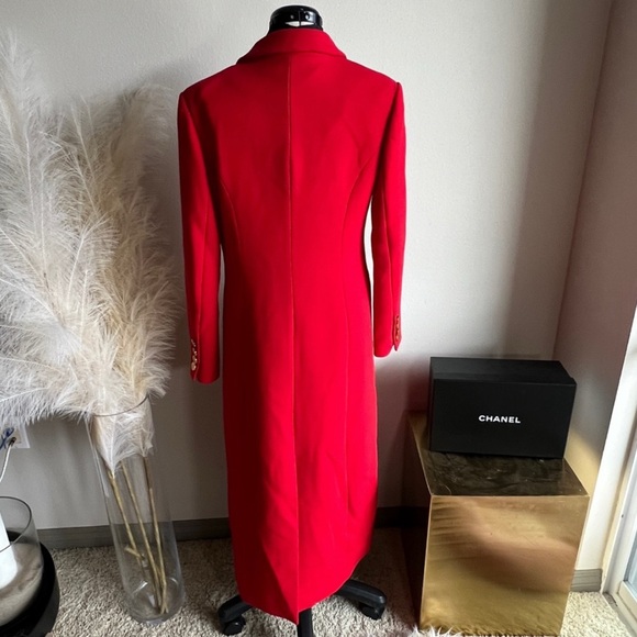 Elliatt Vibrant Red Long Coat Double breasted gold buttons NWOT quiet luxury - Picture 9 of 15